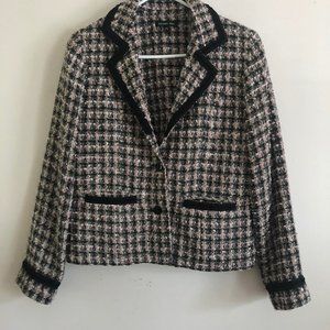 Cynthia Max Pink and Black Tweed Short Dress Jacket